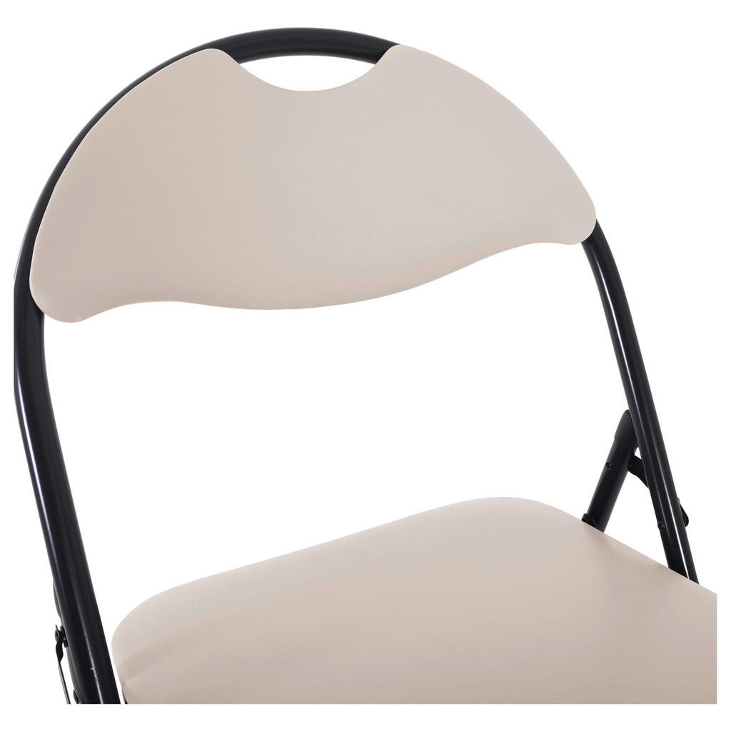 Thumbnail - Klappstuhl Ben Cappuccino Kunstleder B/H/T: ca. 45x81x38 cm