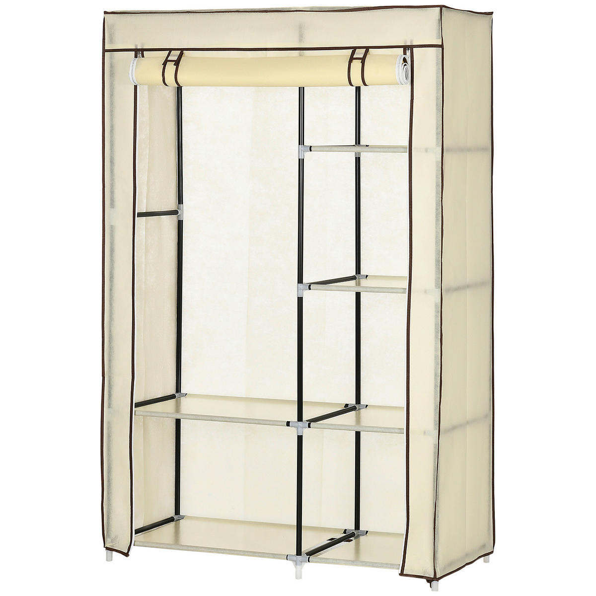 HOMCOM Kleiderschrank cremeweiß Polypropylen B/H/L: ca. 43x103x162,5 cm Stoffschrank - cremeweiß (162,50/43,00/103,00cm) - HOMCOM
