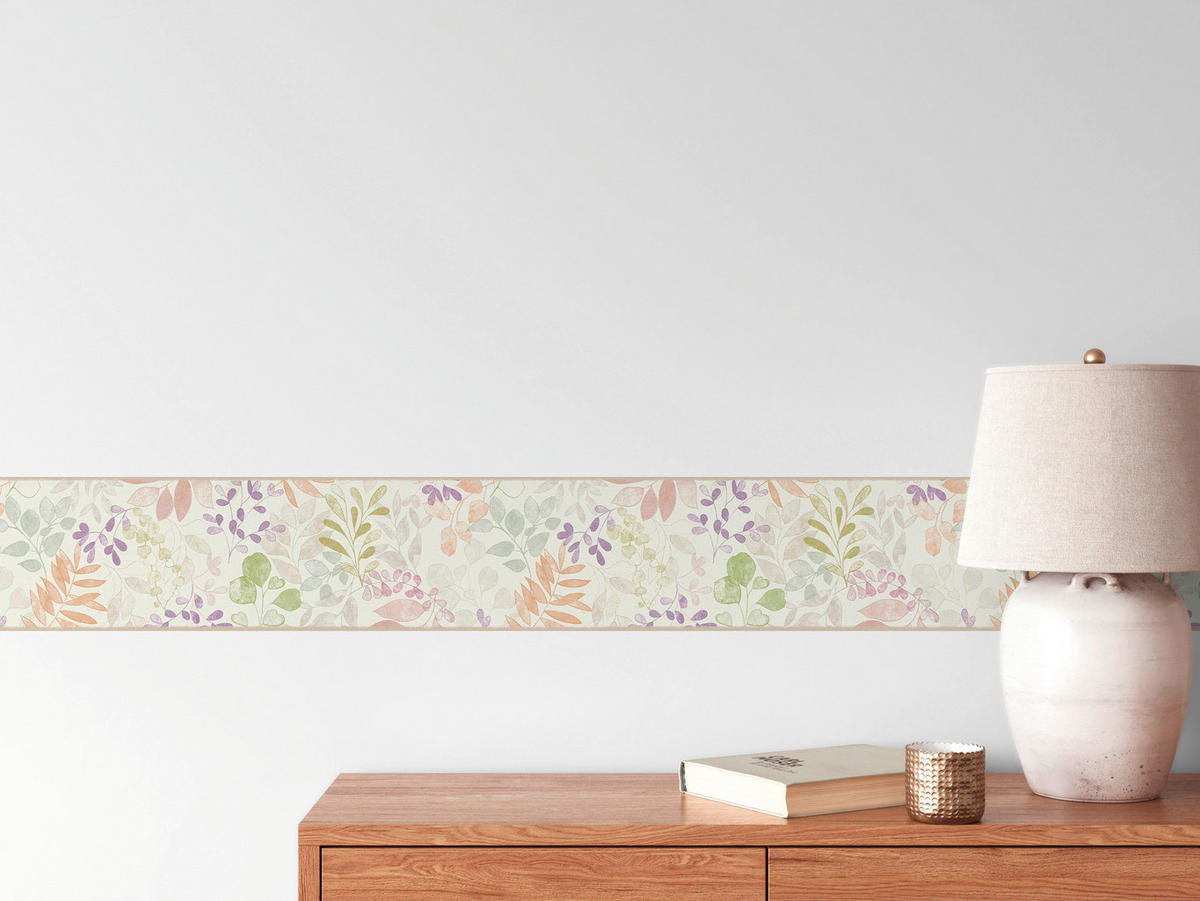 A.S.Création Bordüre beige grau grün B/H/D: ca. 17x500x6,8 cm Bordüre_selbstklebend - beige/grün (6,80/500,00cm) - A.S.Creation