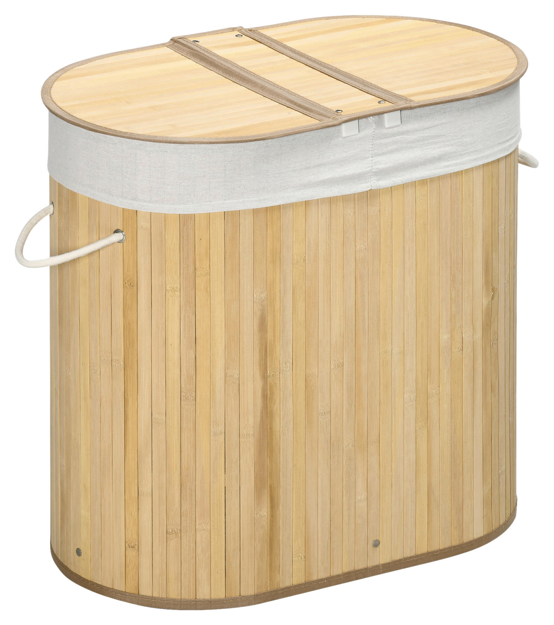 HOMCOM Wäschekorb natur Polypropylen B/H/L: ca. 37x62,5x60,5 cm Wäschekorb - natur (60,50/37,00/62,50cm) - HOMCOM