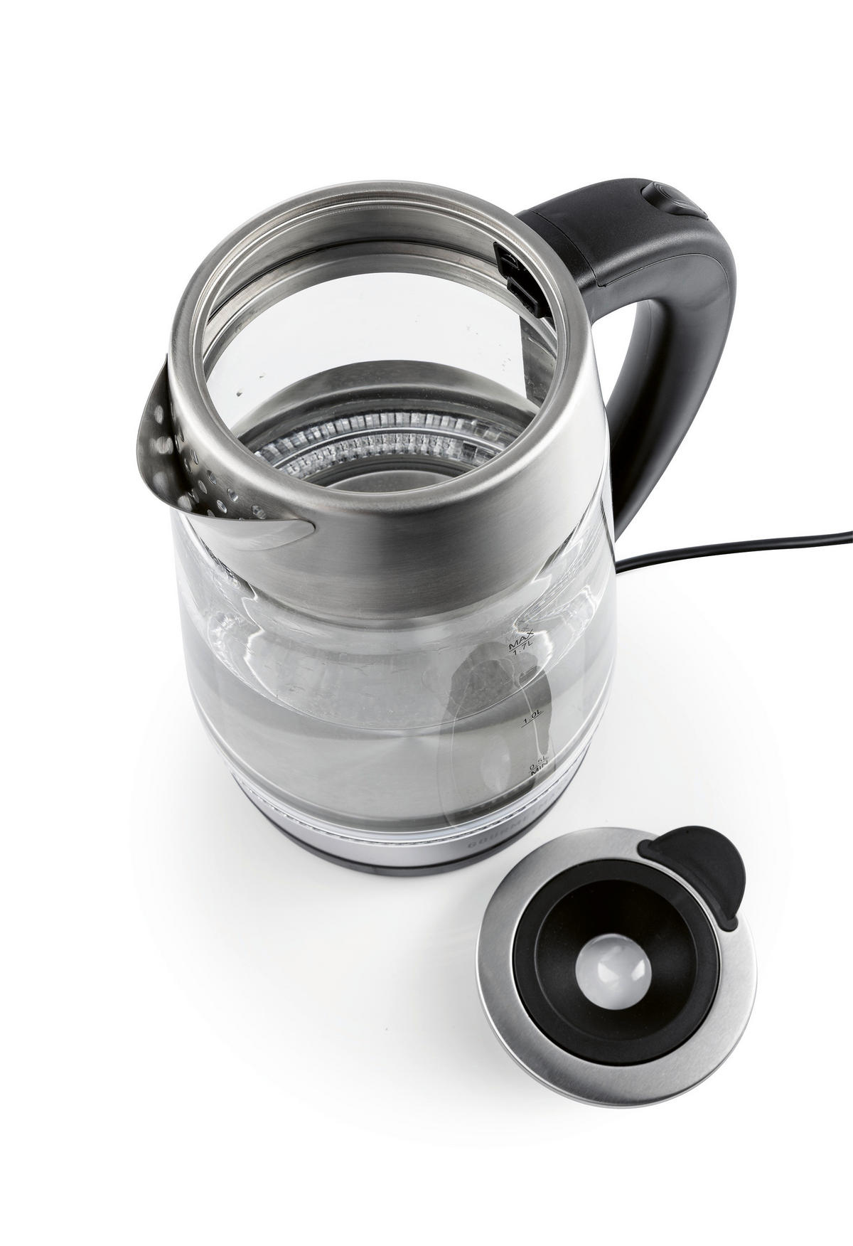GOURMETmaxx Wasserkocher LED-Wasserkocher_Glas - schwarz (21,10/18,10/25,10cm) - GOURMETmaxx