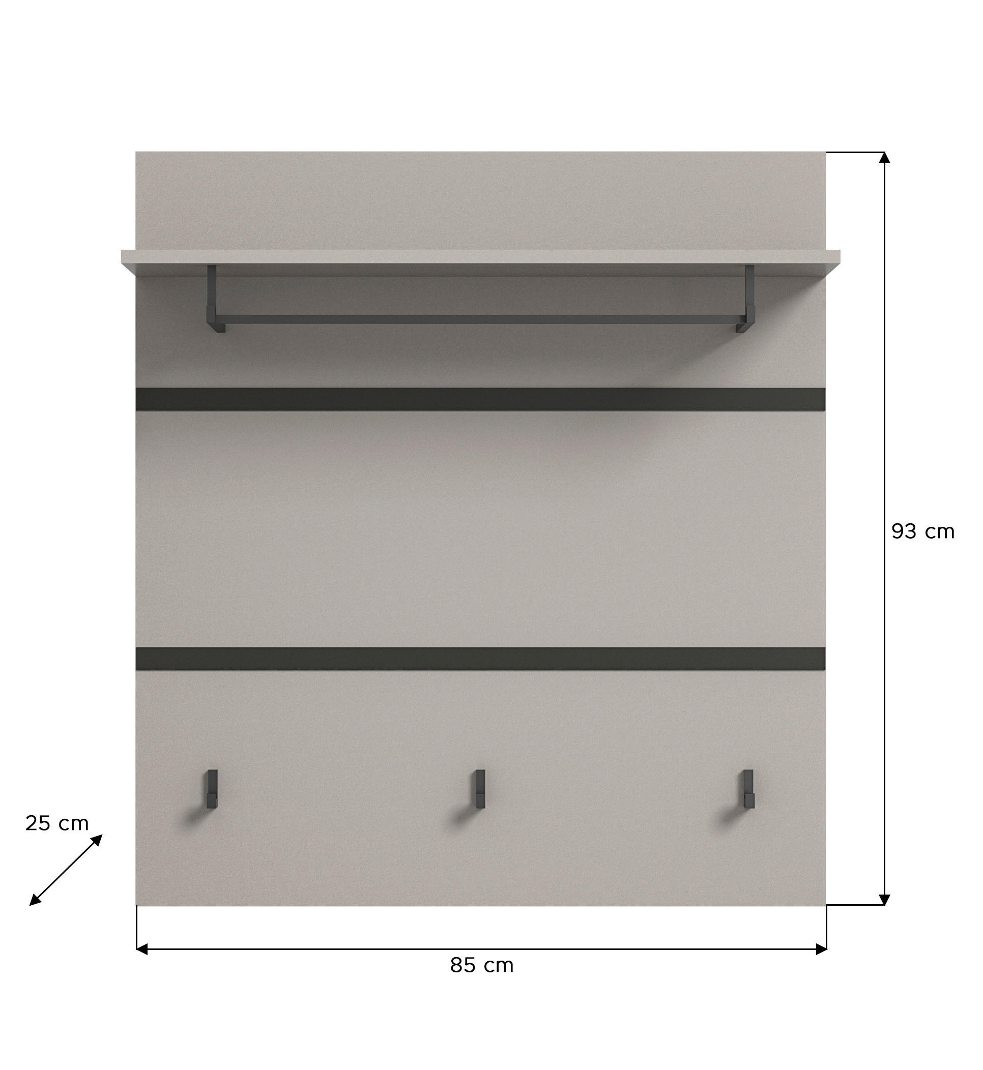 Paneel JARU B/H/T: ca. 85x25x93 cm JARU - (85,00/25,00/93,00cm) - xonox.home