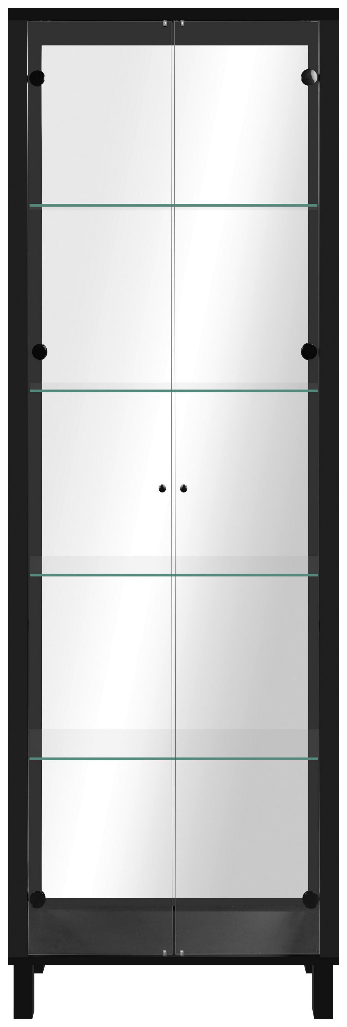 Vitrine Albi schwarz B/H/T: ca. 62x189x33 cm Albi - schwarz (62,00/189,00/33,00cm)