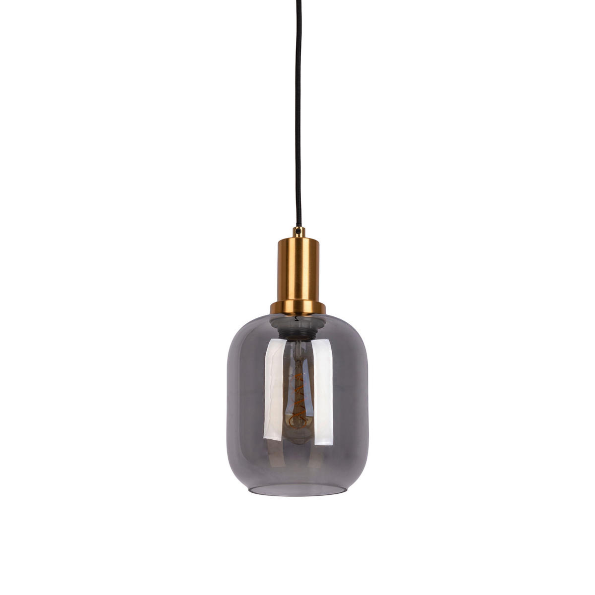 Näve Leuchten Pendelleuchte schwarz Metall Glas B/H/T/D: ca. 21,2x150x21,2x21,2 cm E27 1 Brennstellen FUMO - schwarz (21,20/150,00/21,20cm) - Näve Leuchten