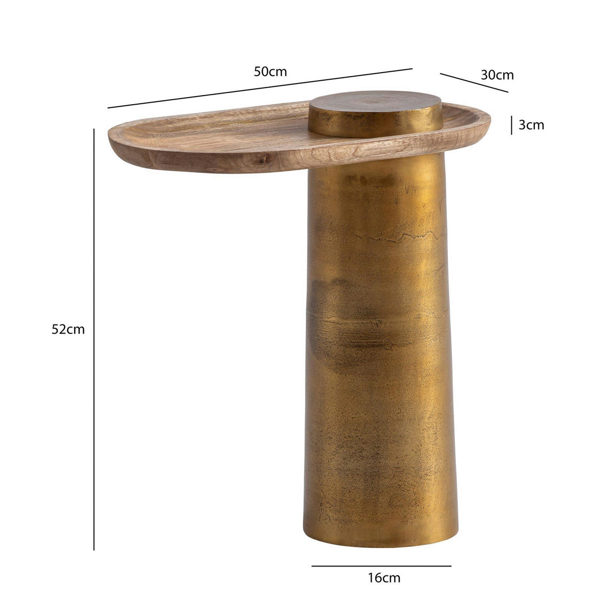 Beistelltisch Mango B/H/T: ca. 50x52x30 cm Beistelltisch - (50,00/52,00/30,00cm) - Wohnling