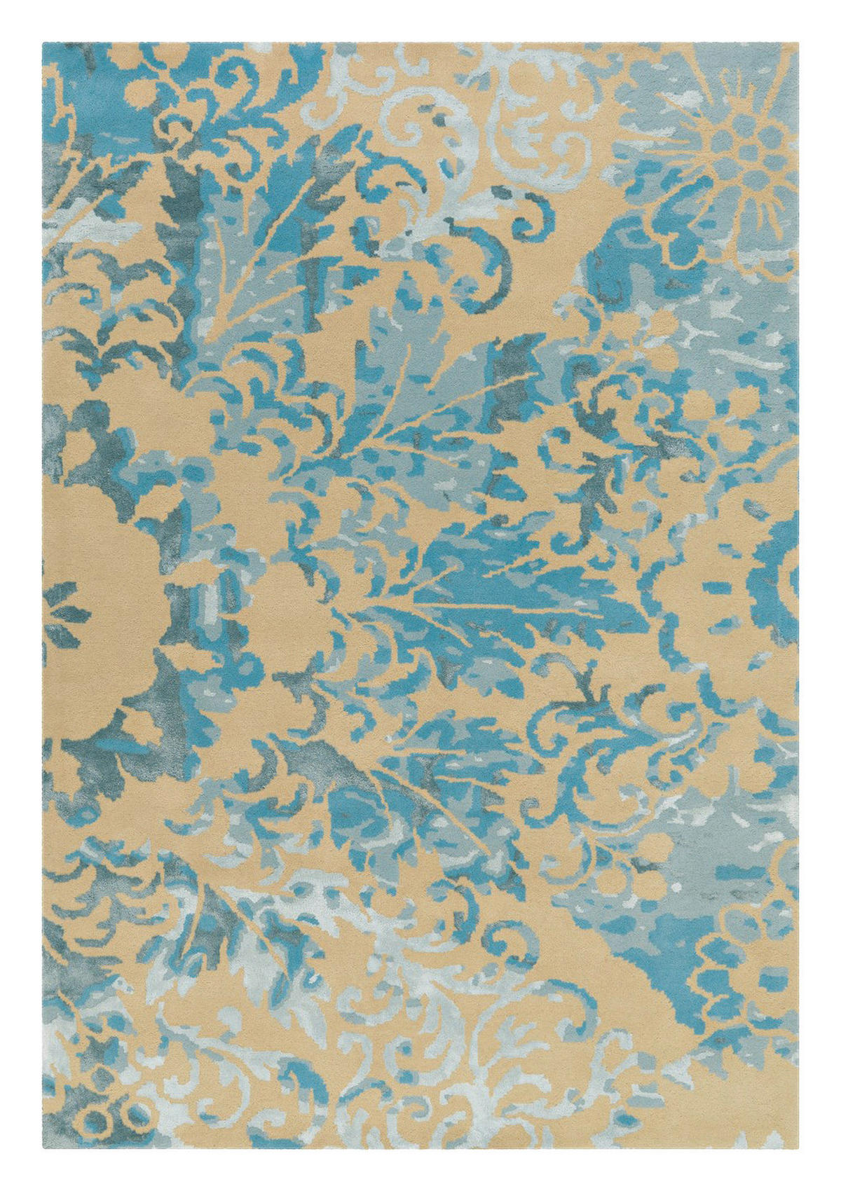 Arte Espina Kurzflorteppich Satin 8061 creme B/L: ca. 120x180 cm Satin 8061 - creme/türkis (120,00/180,00cm) - Arte Espina