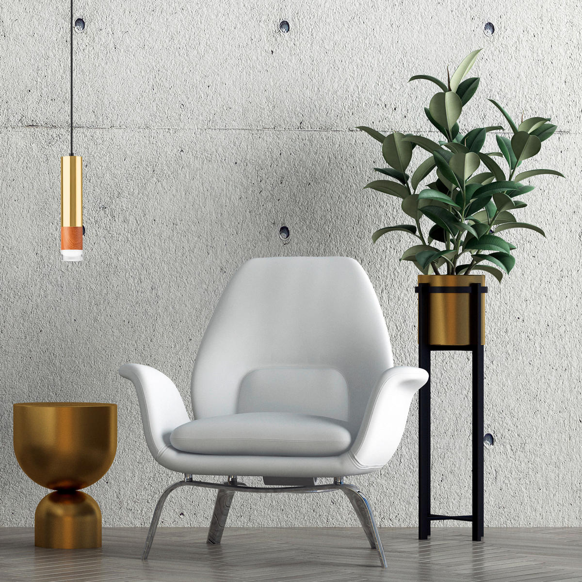 Lamkur Pendelleuchte gold Stahl Glas B/H/L: ca. 8x105x8 cm GU10 1 Brennstellen AURELIA - gold (8,00/8,00/105,00cm) - Lamkur