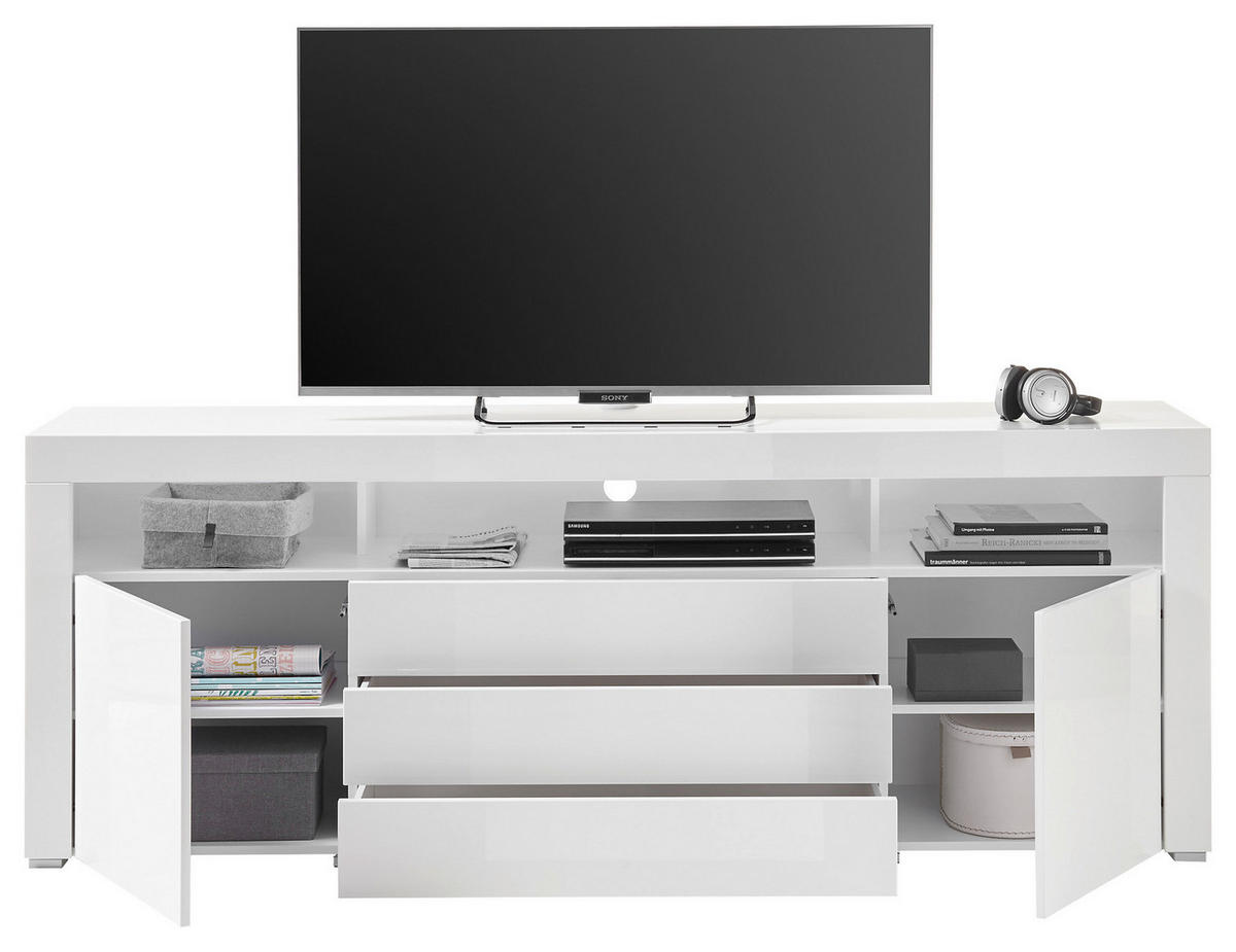 TV-Highboard Goal weiß Hochglanz B/H/T: ca. 200x74x44 cm Goal - weiß (200,00/74,00/44,00cm)