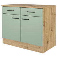 Unterschrank Cara grün B/H/T: ca. 100x85x60 cm Cara - Eiche/schwarz (100,00/85,00/60,00cm) - Flex-Well