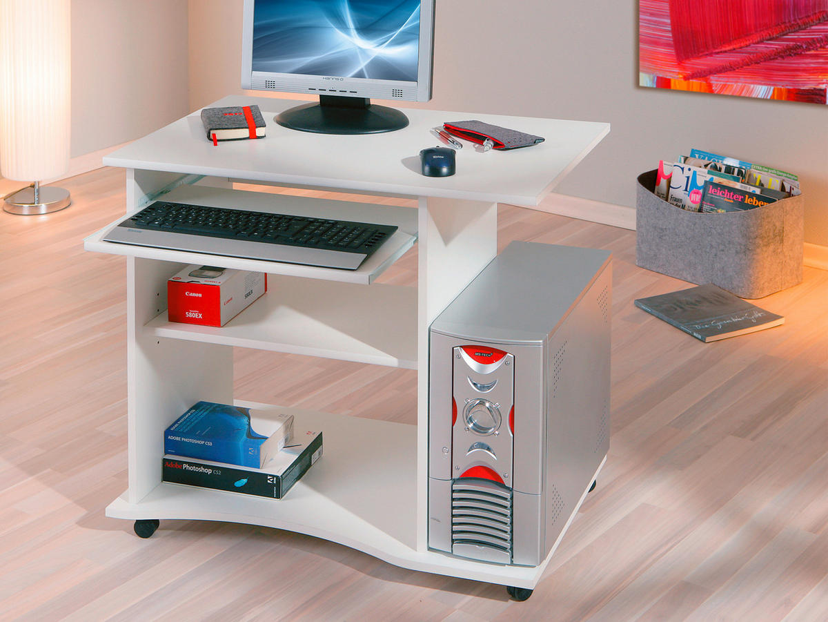 Schreibtisch Pepe weiß B/H/T: ca. 80x75x50 cm Pepe - weiß (80,00/75,00/50,00cm) - Inter Link