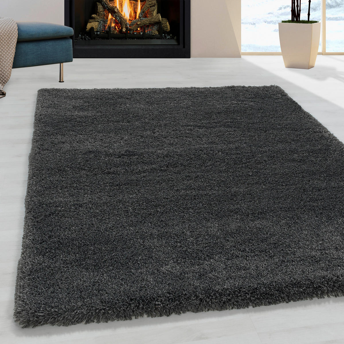 Ayyildiz Teppich FLUFFY grau B/L: ca. 60x110 cm FLUFFY - grau (60,00/110,00cm) - Ayyildiz