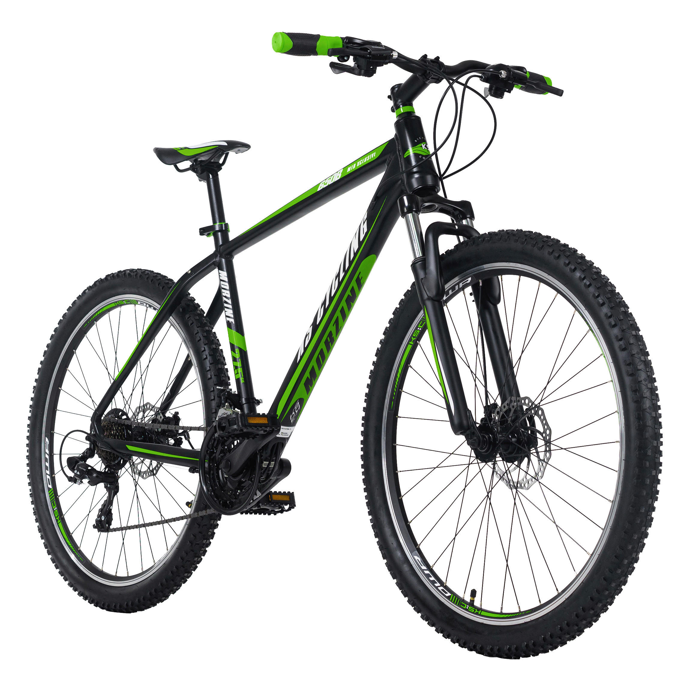 KS-Cycling Mountainbike Morzine Hardtail Morzine 27,5 Zoll Rahmenhöhe 48 cm 21 Gänge schwarz schwarz ca. 27,5 Zoll Morzine - schwarz/grün - KS-Cycling