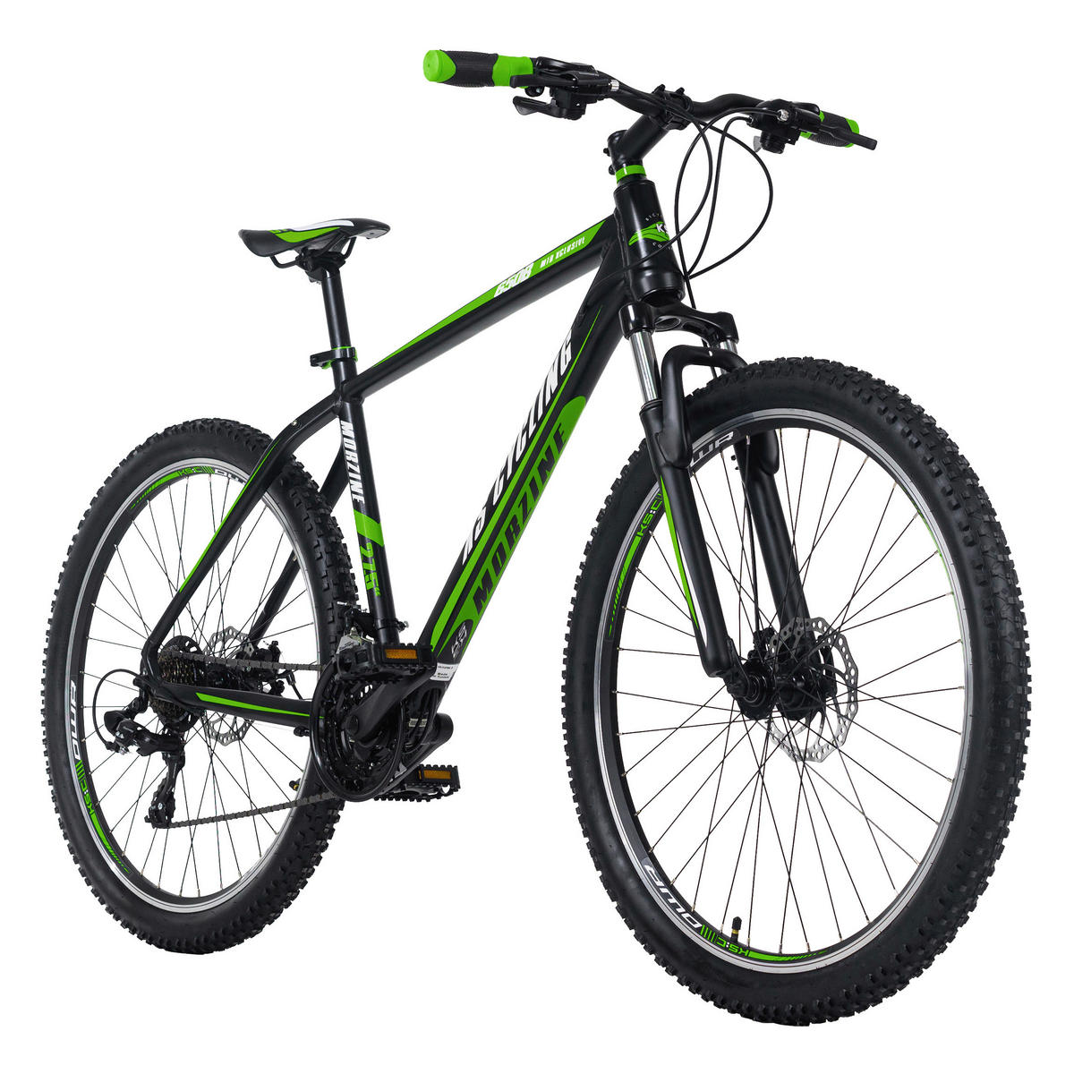 KS-Cycling Mountainbike Morzine Hardtail Morzine 27,5 Zoll Rahmenhöhe 48 cm 21 Gänge schwarz schwarz ca. 27,5 Zoll Morzine - schwarz/grün - KS-Cycling