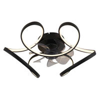 GLOBO LED-Deckenventilator transparent schwarz H/D: ca. 21x56 cm max. 30 W LORIS - schwarz/transparent (56,00/21,00cm) - GLOBO