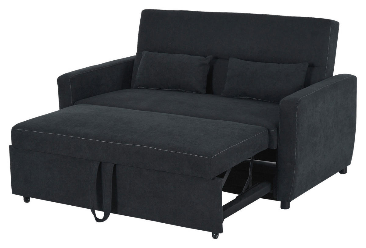 Schlafsofa 833-834 schwarz B/H/T: ca. 148x89x82 cm 833-834 - schwarz (148,00/89,00/82,00cm) - HOMCOM