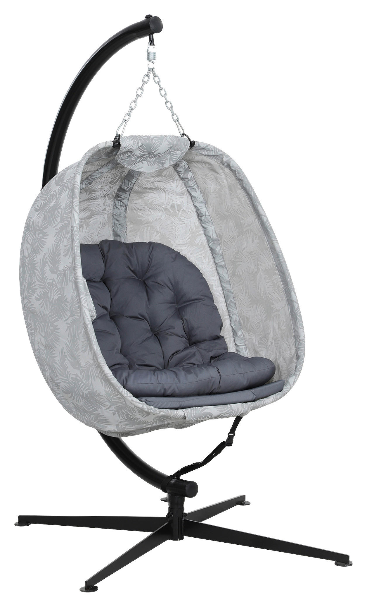 Outsunny Hängesessel grau Polyester B/H/L: ca. 90x180x126 cm Hängesessel - grau (126,00/90,00/180,00cm) - Outsunny