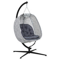 Outsunny Hängesessel grau Polyester B/H/L: ca. 90x180x126 cm Hängesessel - grau (126,00/90,00/180,00cm) - Outsunny
