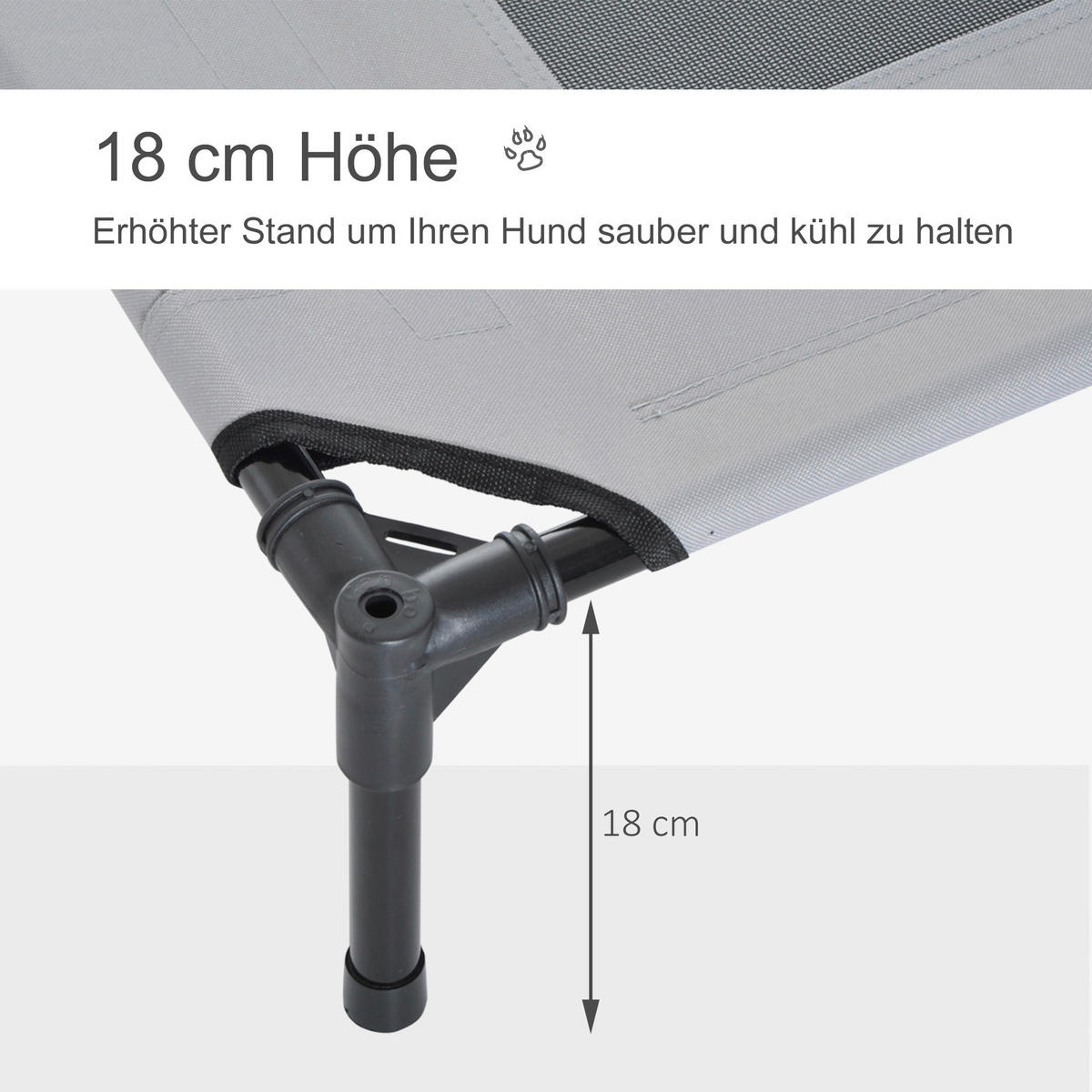 PawHut Haustierbett mit Baldachin grau Metall B/H/L: ca. 76x90x92 cm Haustierbett mit Baldachin - grau (92,00/76,00/90,00cm) - PawHut
