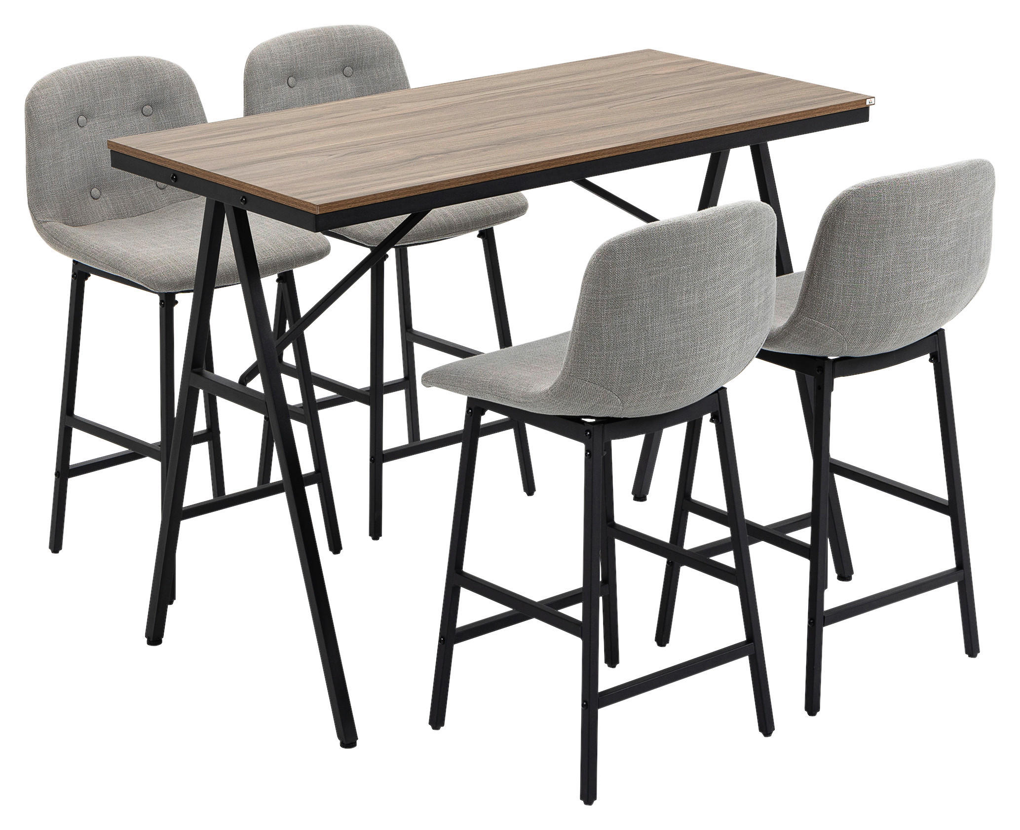 Bartisch nussbaum Nachbildung B/H/T: ca. 120x91x60 cm Bartisch-Set - nussbaum (120,00/91,00/60,00cm) - HOMCOM
