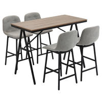 Bartisch nussbaum Nachbildung B/H/T: ca. 120x91x60 cm Bartisch-Set - nussbaum (120,00/91,00/60,00cm) - HOMCOM