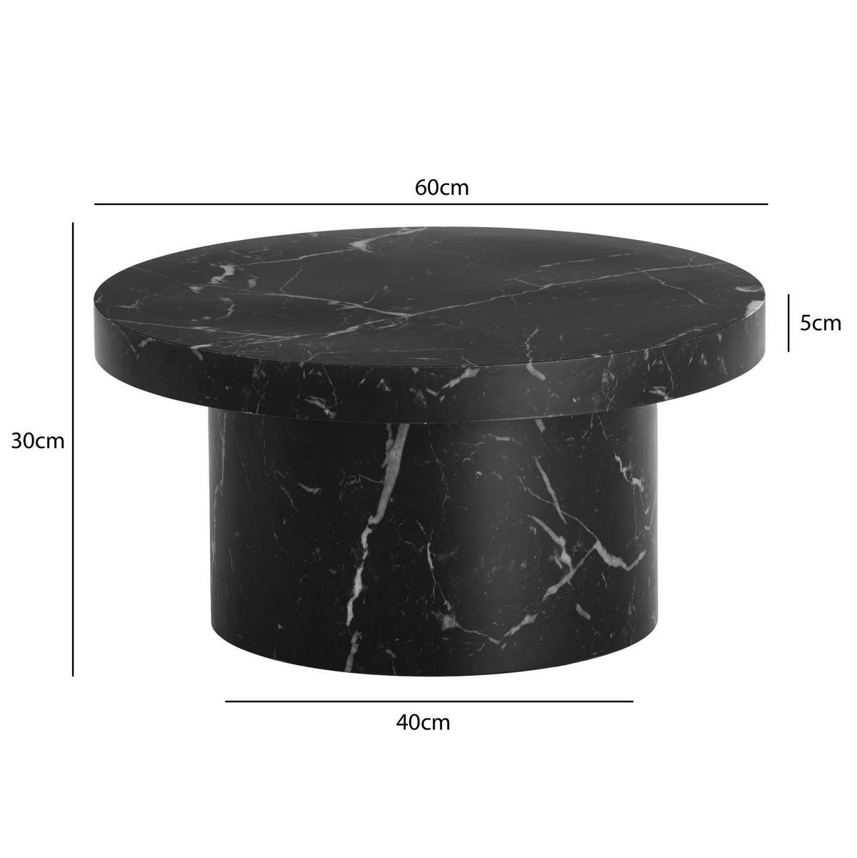Couchtisch schwarz Marmor Optik B/H/T: ca. 60x30x60 cm Couchtisch - schwarz (60,00/30,00/60,00cm) - Wohnling