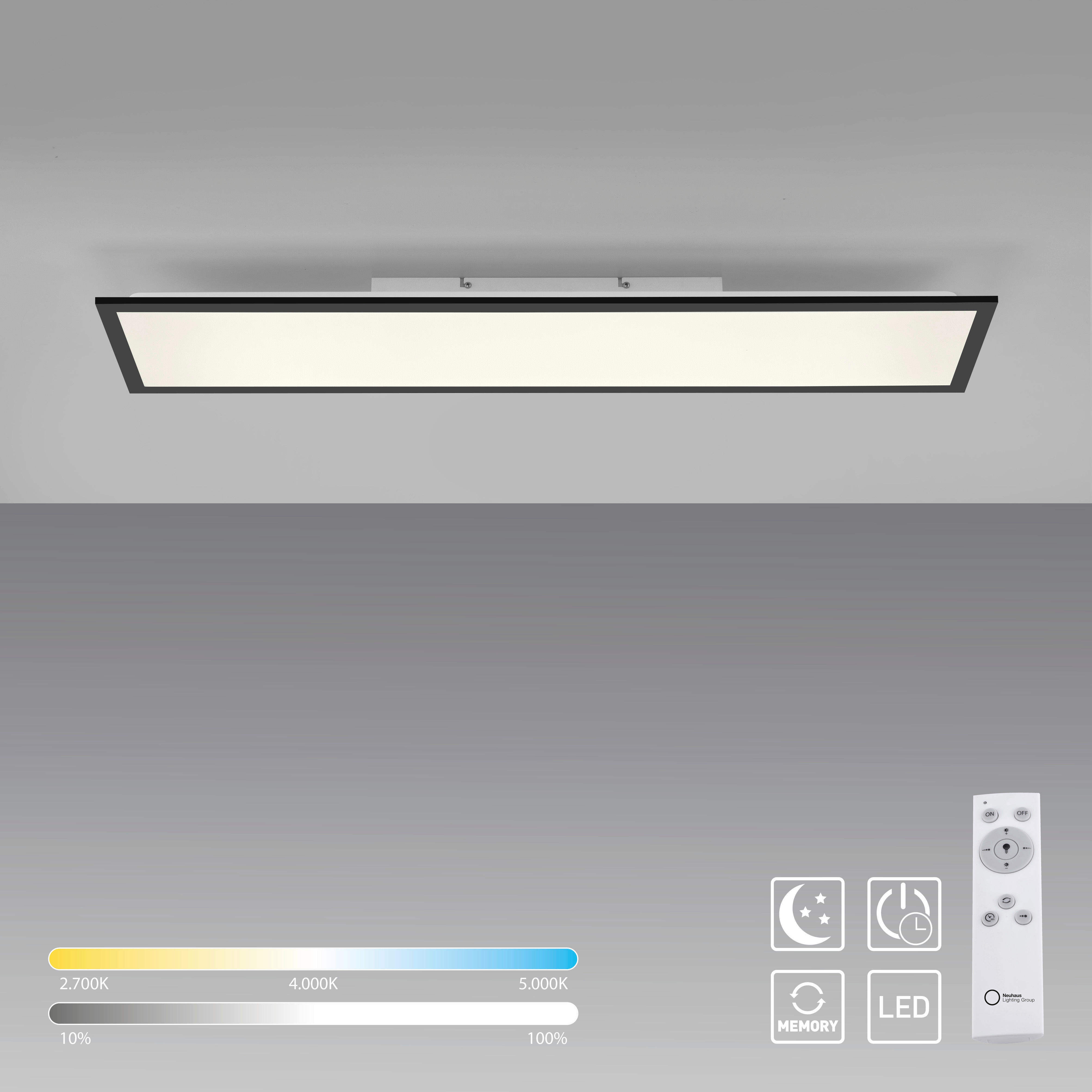 Thumbnail - Just Light LED-Deckenleuchte schwarz B/H/L: ca. 25x6,5x100 cm