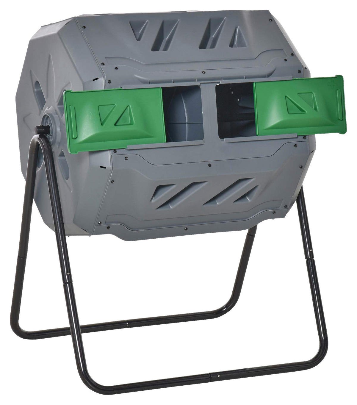 Outsunny Komposttrommel grau B/H/L: ca. 65x96x71 cm Trommelkomposter - grau (71,00/65,00/96,00cm) - Outsunny