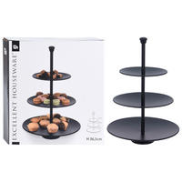 Excellent Houseware Etagere schwarz Metall H/D: ca. 36,5x25 cm Etagere - schwarz (25,00/36,50cm) - Excellent Houseware