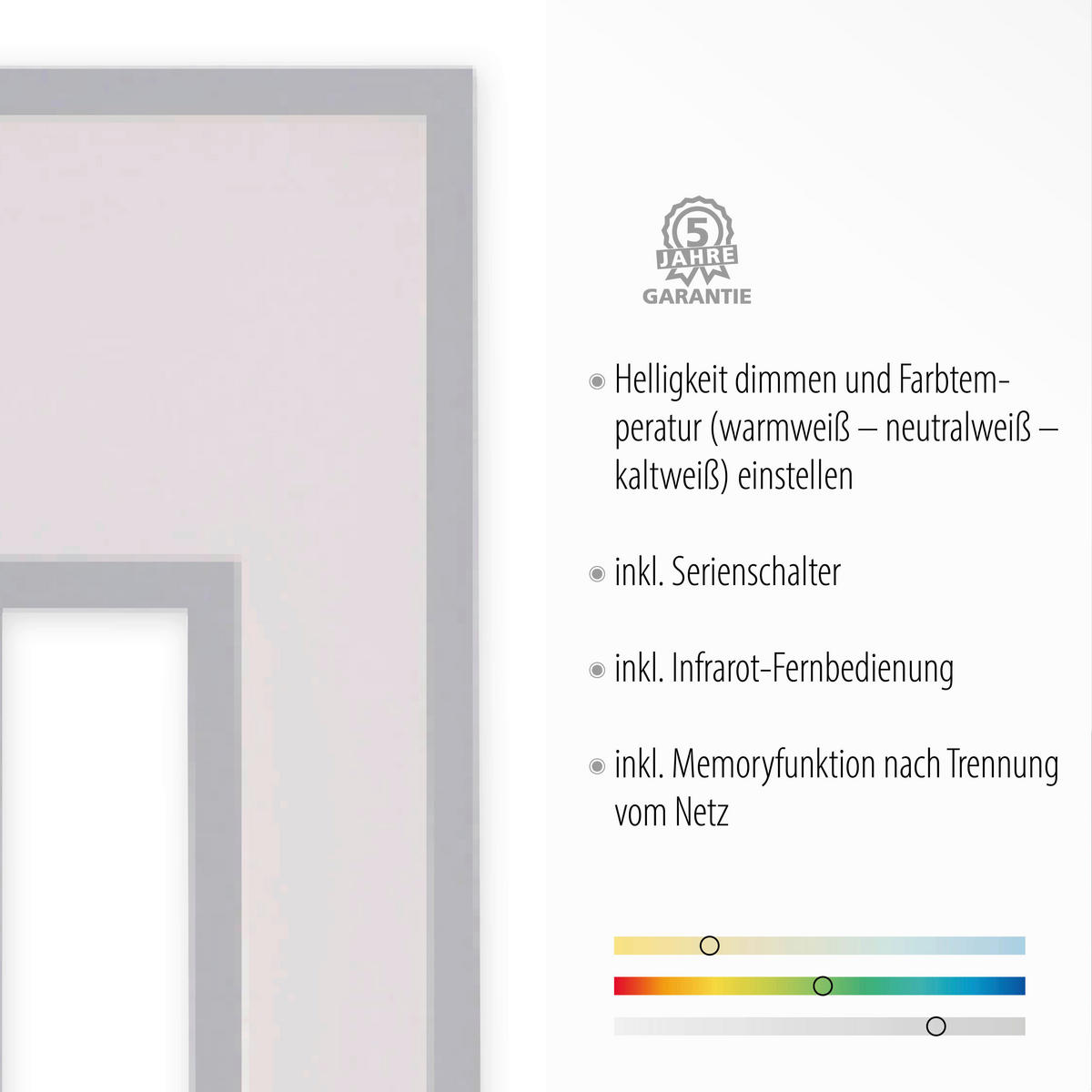 Just Light LED-Deckenleuchte RECESS 11647-16 weiß grau Kunststoff Metall B/H/T: ca. 30x5x100 cm 1 Brennstellen RECESS - weiß/grau (30,00/5,00/100,00cm) - Just Light