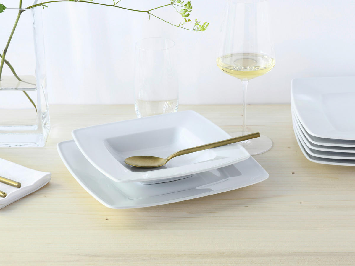 CreaTable Tafelservice Victoria weiß Porzellan 12 tlg. Victoria - weiß (0,00cm) - CreaTable