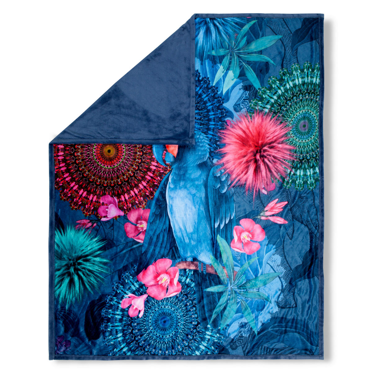 Wohndecke Ofelia Polysamt Ofelia - blau (130,00/160,00cm) - HIP