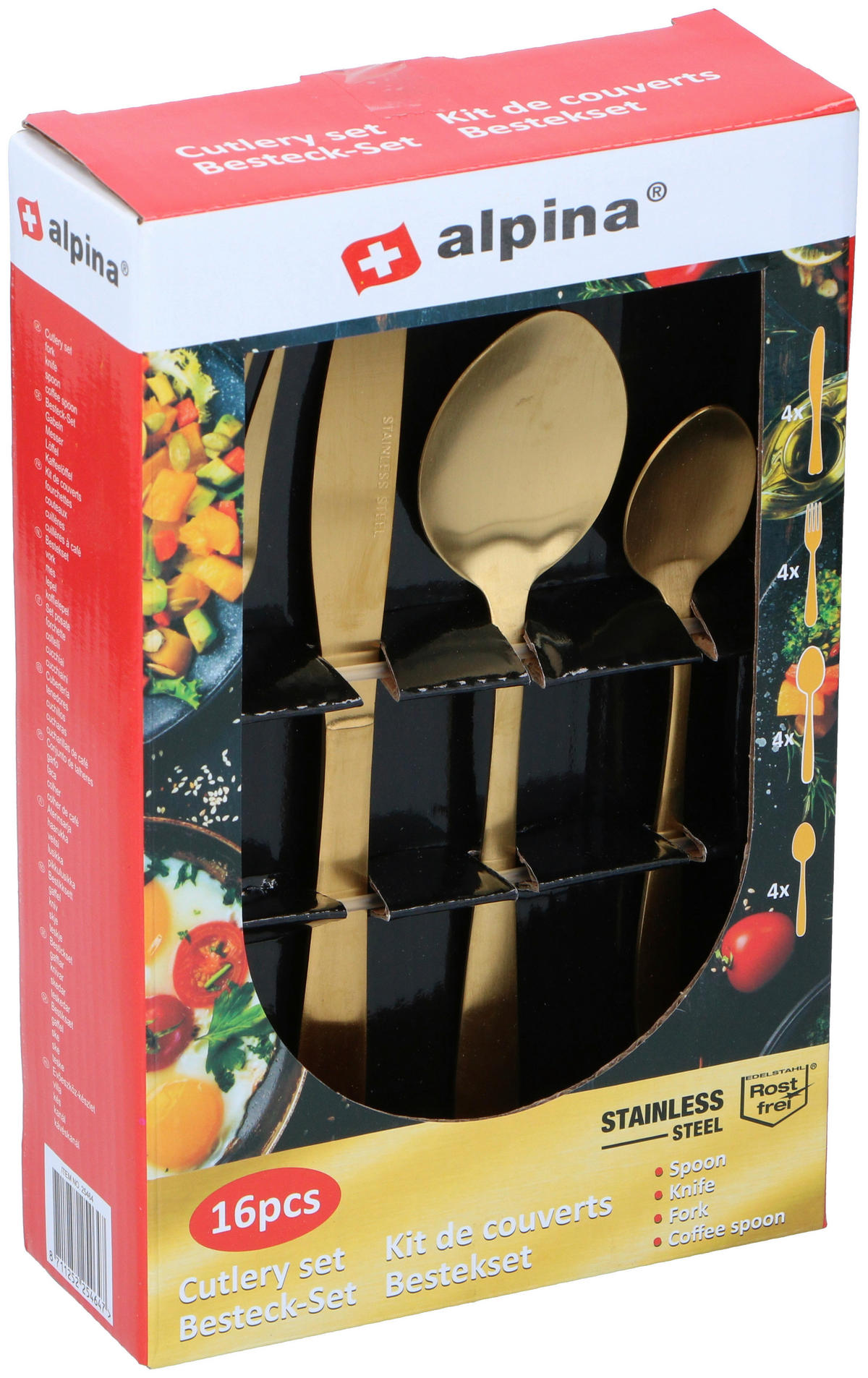 Alpina Besteckset gold Edelstahl 16 tlg. Besteckset_16tlg. - gold - Alpina