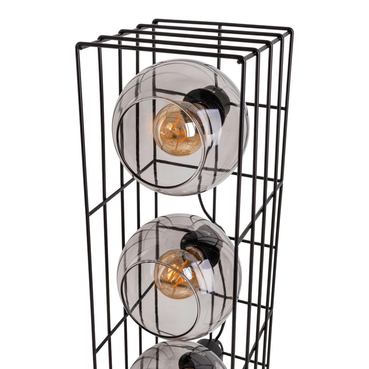 Näve Leuchten Stehleuchte 2084222 schwarz Glas Metall B/H/T: ca. 18x95x18 cm 5 Brennstellen Cesta - schwarz (18,00/95,00/18,00cm) - Näve Leuchten