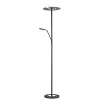 Fischer & Honsel LED-Stehleuchte 40318 Chrom schwarz Metall B/H/T: ca. 35x180x50 cm 1 Brennstellen Dent - schwarz/Chrom (35,00/180,00/50,00cm) - Fischer & Honsel