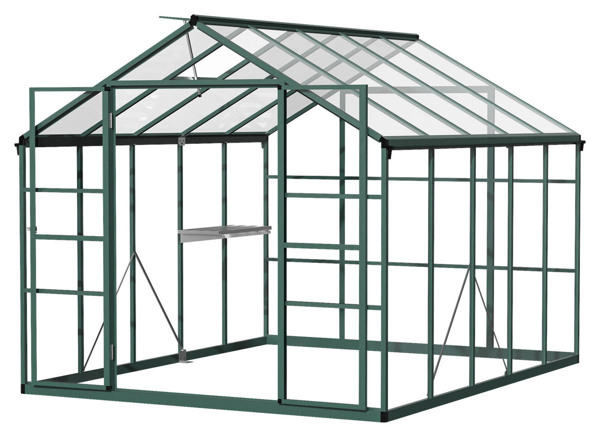 Outsunny Gewächshaus B/H/L: ca. 248x226x308 cm Gewächshaus 845-526 - grün/transparent (308,00/248,00/226,00cm) - Outsunny