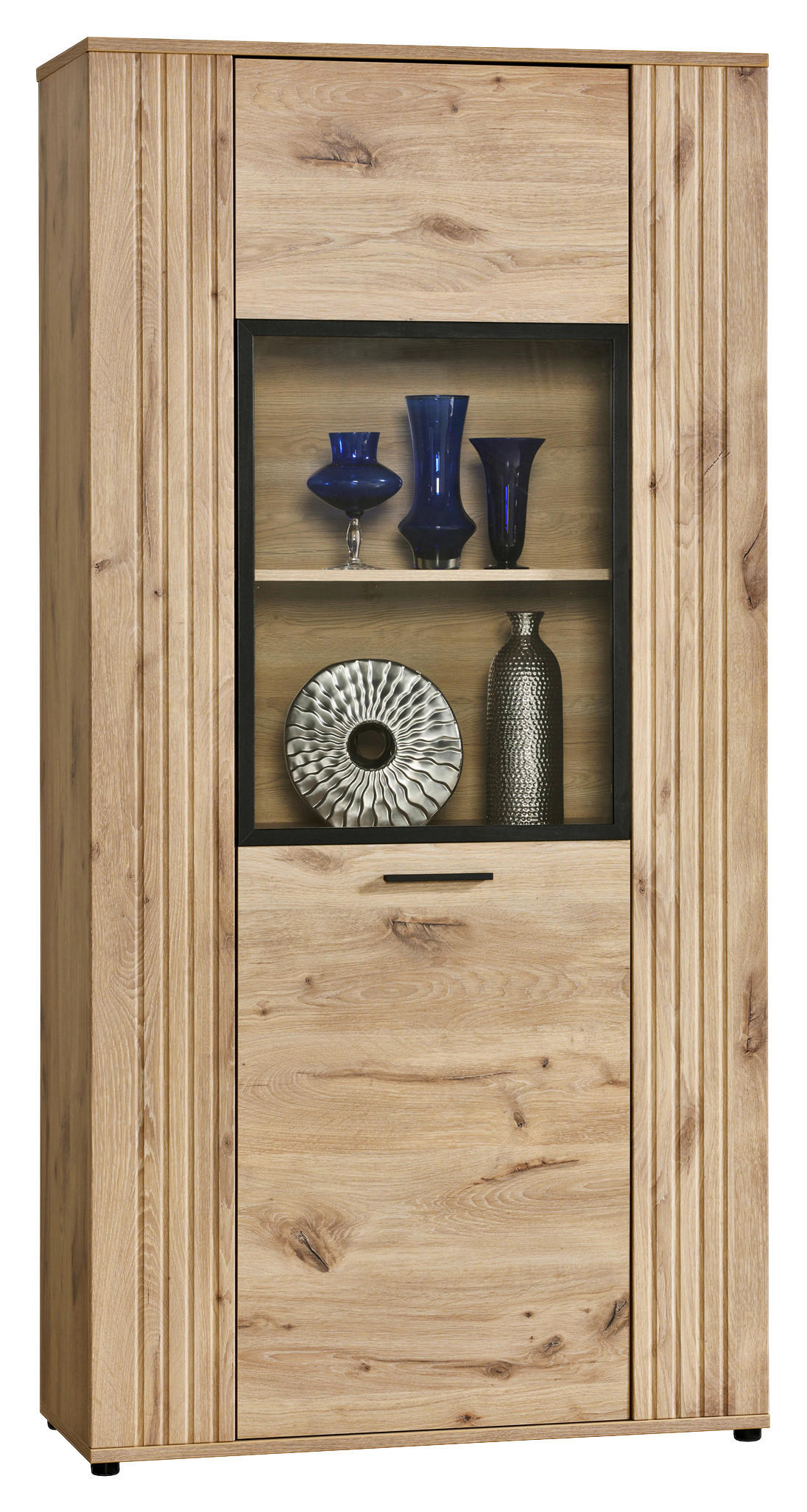 Vitrine Turin Eiche Viking Nachbildung B/H/T: ca. 95x192x40 cm Turin - (95,00/192,00/40,00cm)