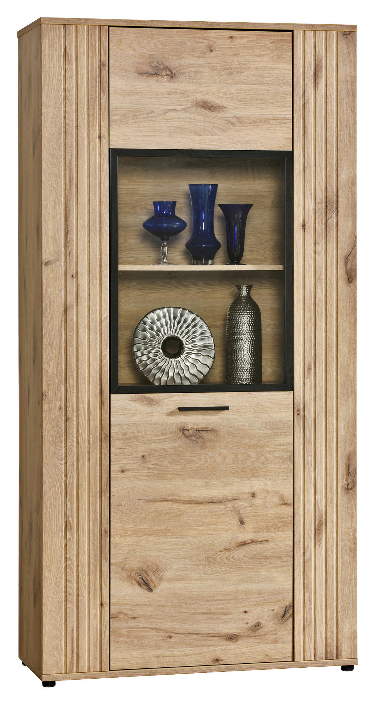 Vitrine Turin Eiche Viking Nachbildung B/H/T: ca. 95x192x40 cm Turin - (95,00/192,00/40,00cm)