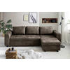 Ecksofa mit Bettfunktion und Bettkasten dunkelbraun B/T: ca. 245x155 cm Rise_L_2F.REC/BK_Ecksofa - dunkelbraun/schwarz (245,00/155,00cm)
