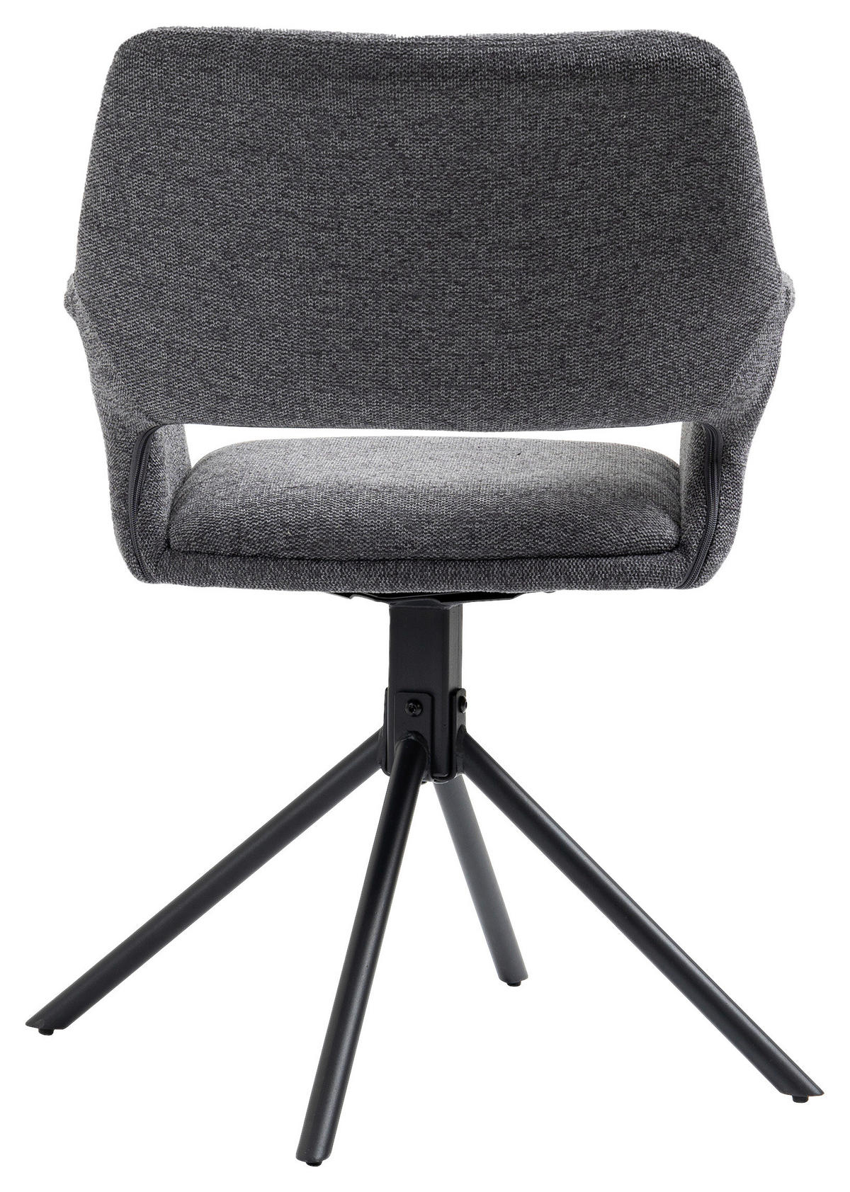 Stuhl ELEONORE 2er-Set grau schwarz Webstoff Metall B/H/T: ca. 57x84x61 cm ELEONORE 2er-Set - schwarz/grau (57,00/84,00/61,00cm) - byLIVING