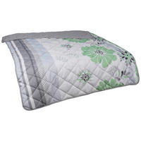 Steppbett Leichtsteppbett Blumen 135x200cm - grün/grau (135,00/200,00cm)