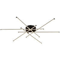 GLOBO LED-Deckenleuchte mattschwarz Opal Kunststoff Metall H/D: ca. 7,7x80 cm 1 Brennstellen LAWSON - Opal/mattschwarz (80,00/7,70cm) - GLOBO