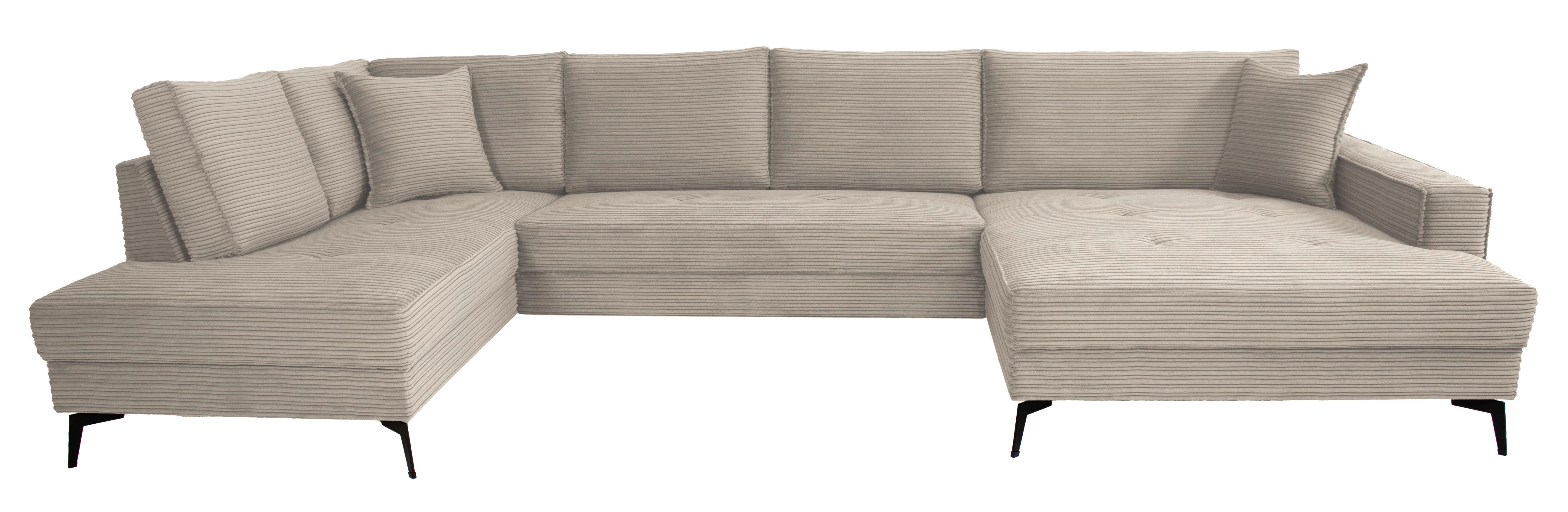 Wohnlandschaft Zero stone Microfaser B/H/T: ca. 362x86x195 cm Zero - schwarz/stone (362,00/86,00/195,00cm)