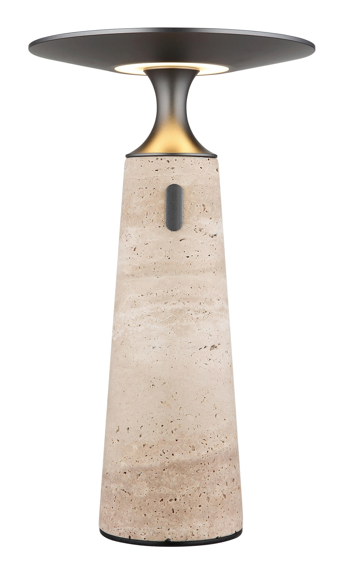 GLOBO Tischleuchte grau Graphit Opal Aluminium Stein H/D: ca. 33,6x20 cm 1 Brennstellen Travertin - Graphit/Opal (20,00/33,60cm) - GLOBO