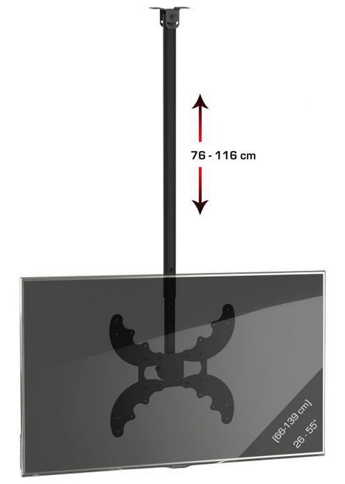 VCM Deckenhalterung Deckenhalterung schwarz Deckenhalterung B-DX 400 - schwarz (70,00cm) - VCM