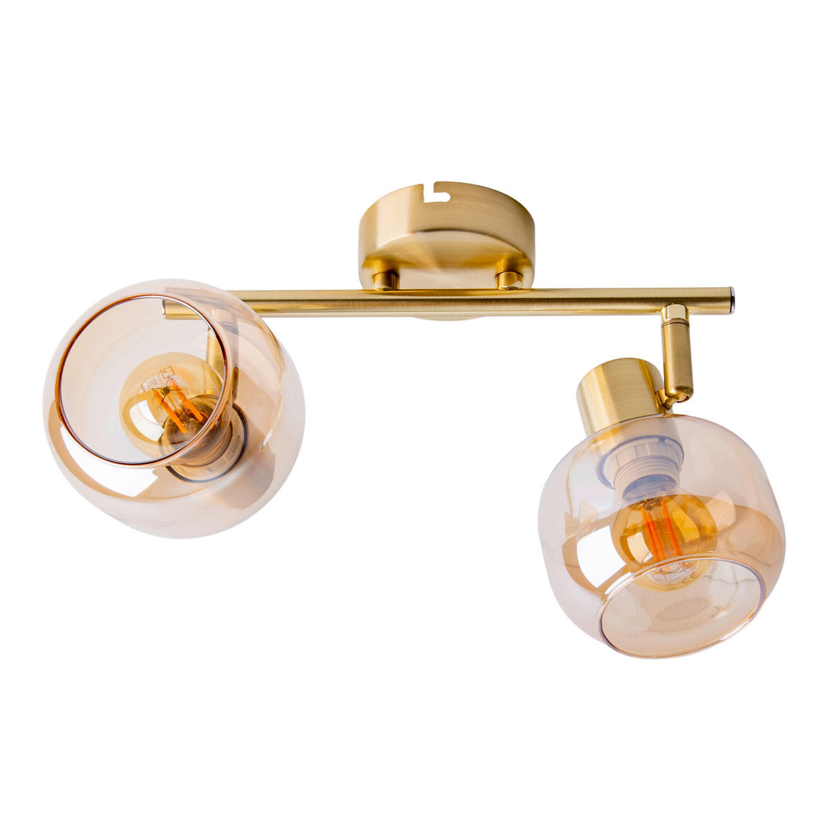 Näve Leuchten Spot gold Glas Metall B/H/T: ca. 40x20x10 cm E14 2 Brennstellen LIBBY - gold (40,00/20,00/10,00cm) - Näve Leuchten