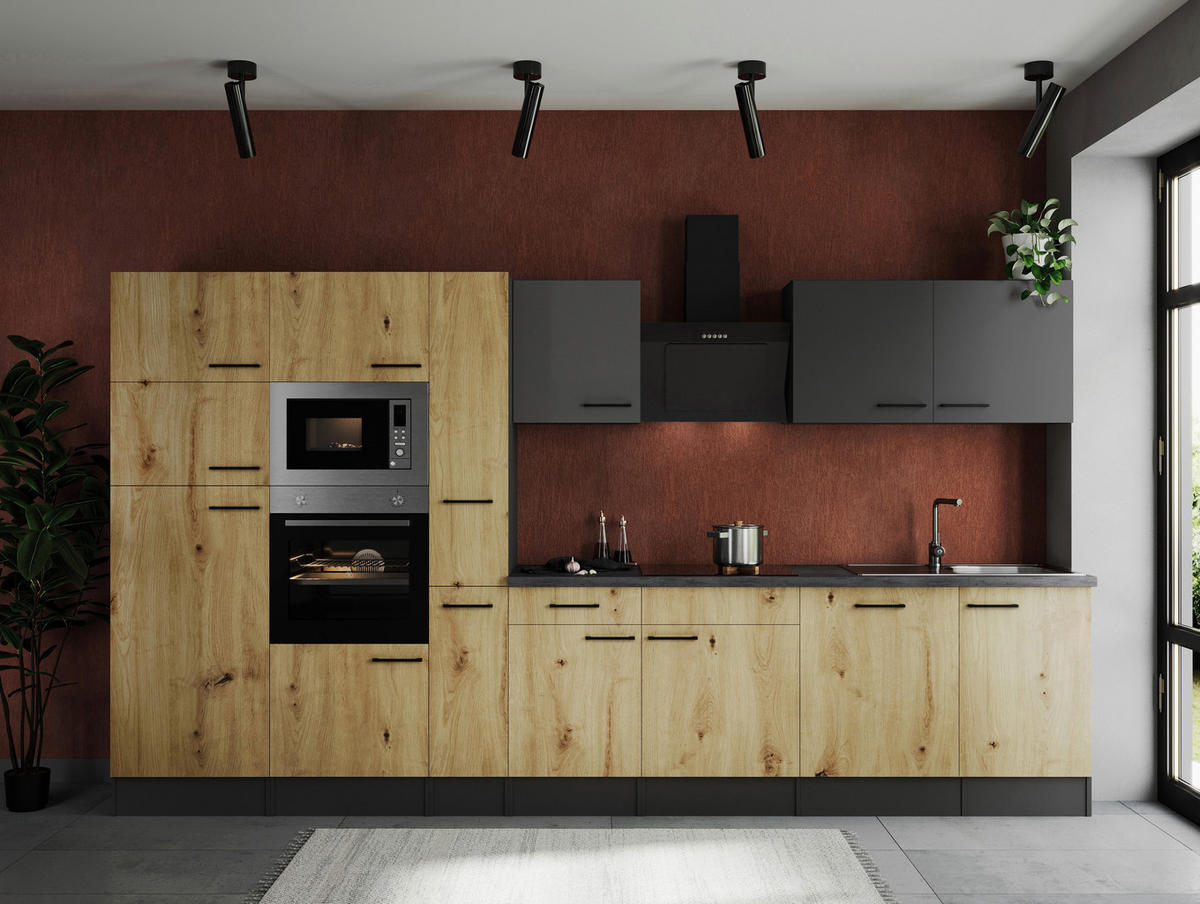 Küchenblock Oliver B/H/T: ca. 370x205x60 cm Oliver - granit/grau (370,00/205,00/60,00cm) - Respekta