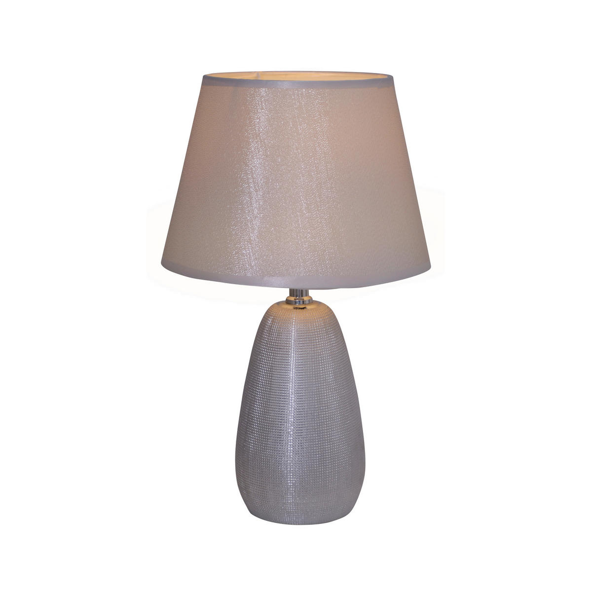 Näve Leuchten Tischleuchte 3150359 silber Keramik B/H/T: ca. 10x37x10 cm E14 1 Brennstellen Simply Ceramics - silber (10,00/37,00/10,00cm) - Näve Leuchten