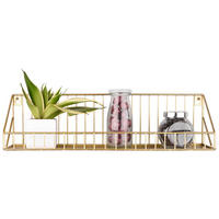 Wandregal Wandregal gold Optik Metall B/H/T: ca. 45x11x11 cm Wandregal - gold (45,00/11,00/11,00cm)
