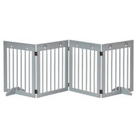 PawHut Hunde-Absperrgitter grau Kiefer B/H/L: ca. 30x61x204 cm Hunde-Absperrgitter - grau (204,00/30,00/61,00cm) - PawHut