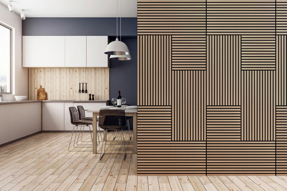 Wand-und Akustikpaneel braun L/B/H: ca. 104x52x1 cm pro Stück Akustikpaneel 52x104 Oiled Oak - braun (104,00/52,00/1,00cm)